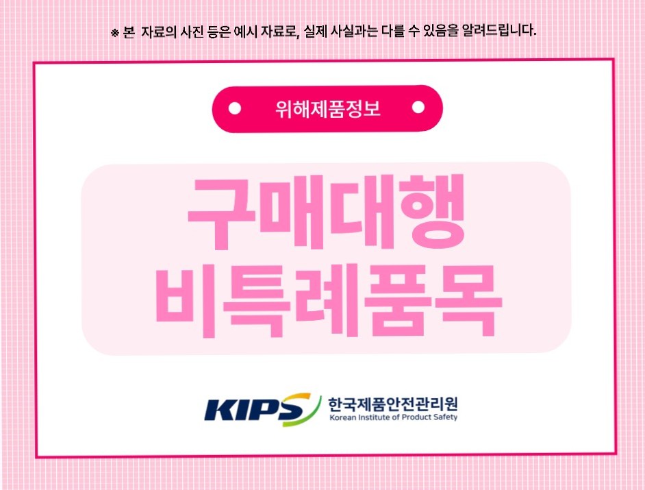 구매대행 비특례품목 위해제품정보