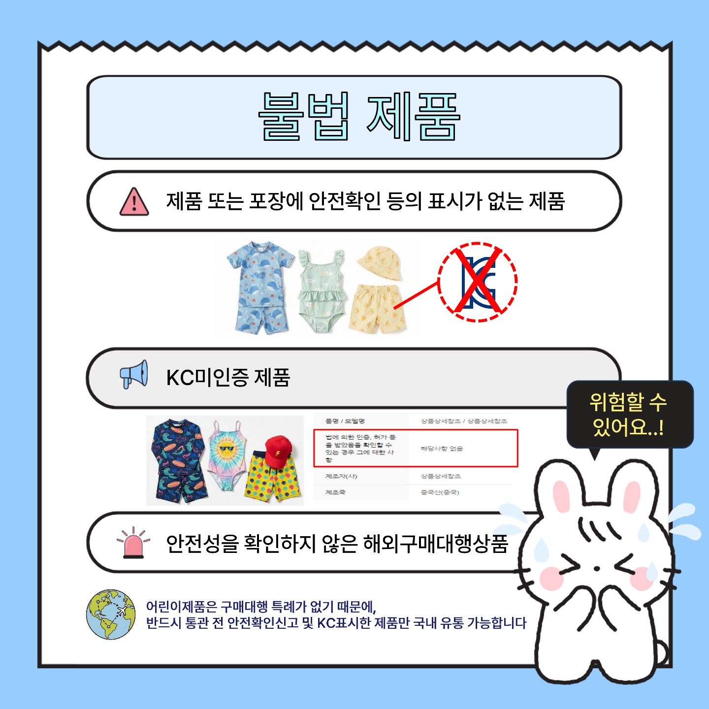 위해제품정보(유·아동용 수영복)